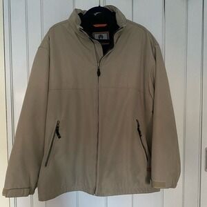 Weatherproof Garment Company Mens Tan Khaki Fleece Lined Full Zip Jacket XL